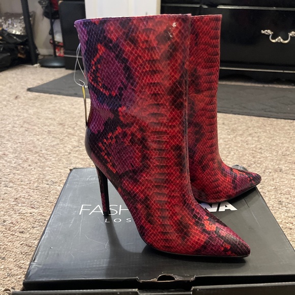 Fashion Nova Shoes - Fashion Nova Red booties
